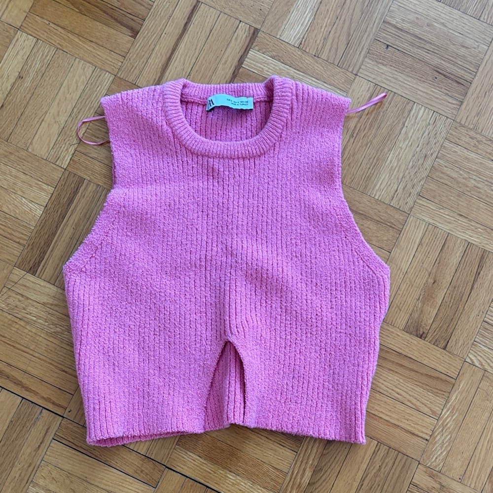 Zara Pink Knit Crop Top